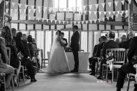Bride & Groom at Clock Barn